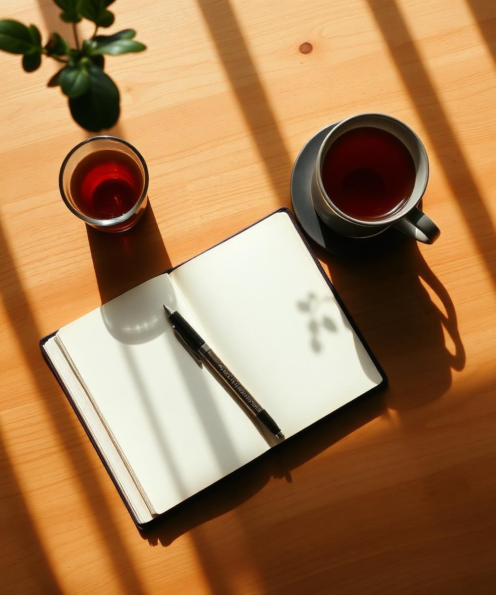 Journal and morning coffee